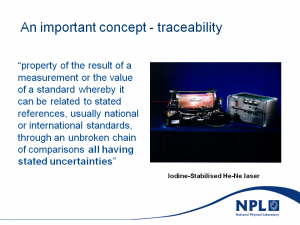 Traceability defined by Prof. Richard Leach